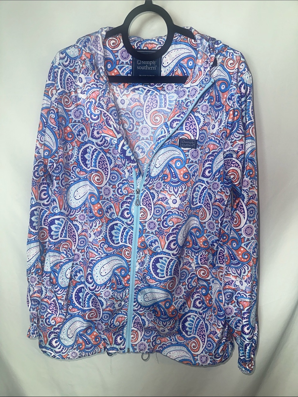 Simply Southern womens Blue Coral Paisley Jacket